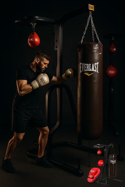 Three-Station Heavy Duty Punching Bag Stand