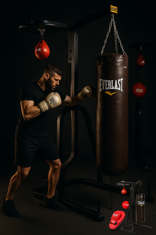 Three-Station Heavy Duty Punching Bag Stand