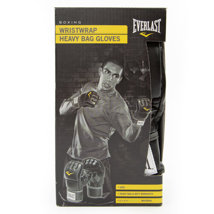 Elevate Your Training with Everlast Wrist Wrap Heavy Bag Gloves – S/M, Black for Ultimate Mitt, Reflex & Bag Work