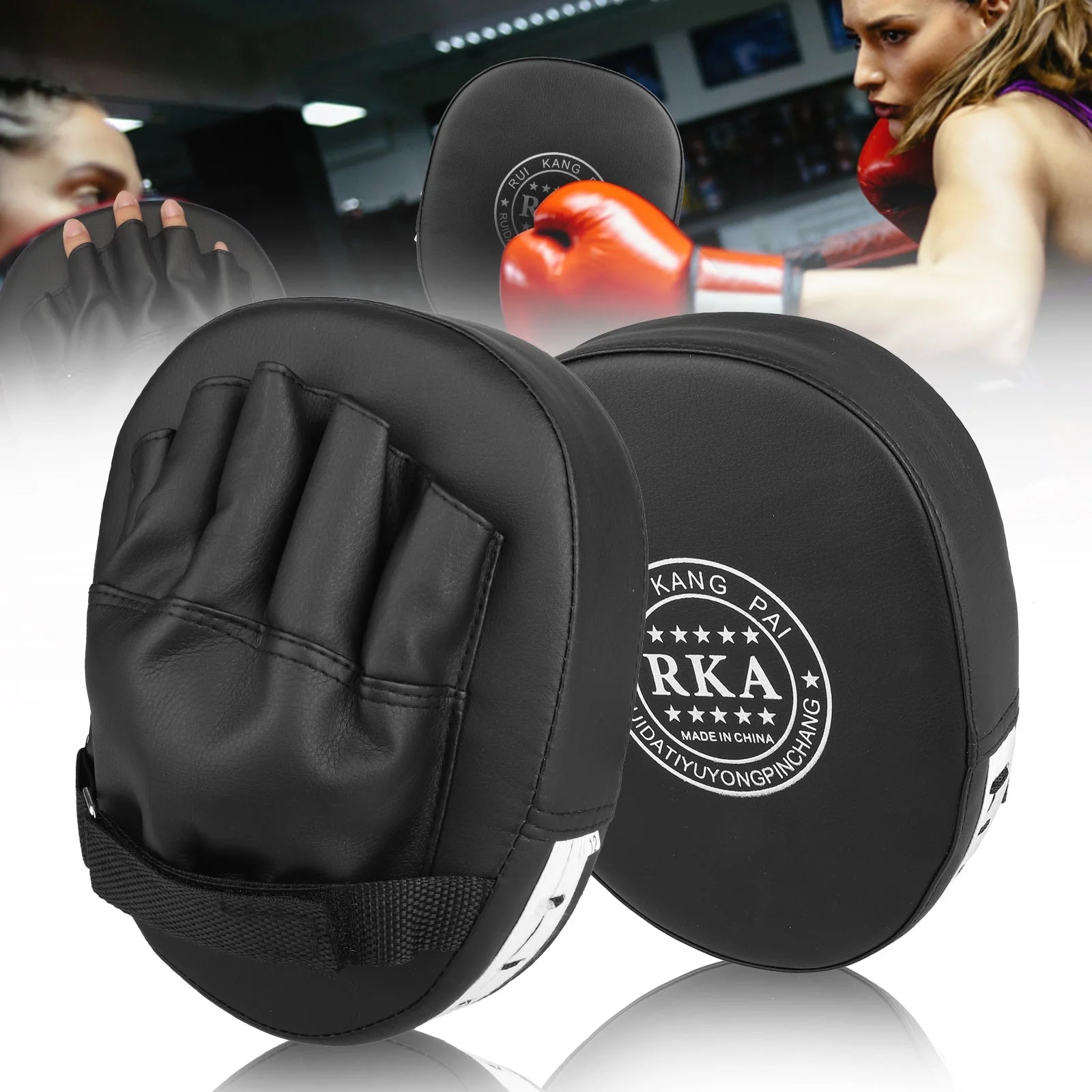 Elevate Your Training with 2Pcs Premium Boxing Mitts - Durable PU Leather Hand Pads for MMA, Kickboxing, and Sparring