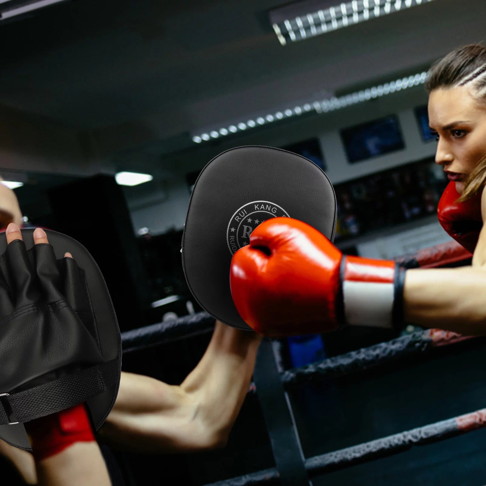 Elevate Your Training with 2Pcs Premium Boxing Mitts - Durable PU Leather Hand Pads for MMA, Kickboxing, and Sparring