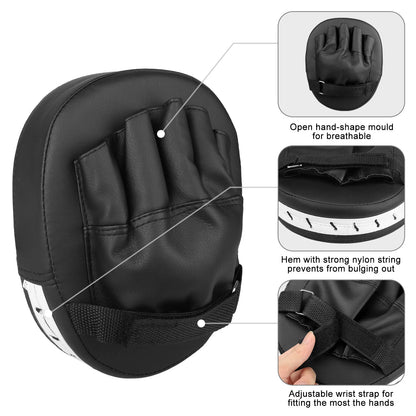 Elevate Your Training with 2Pcs Premium Boxing Mitts - Durable PU Leather Hand Pads for MMA, Kickboxing, and Sparring