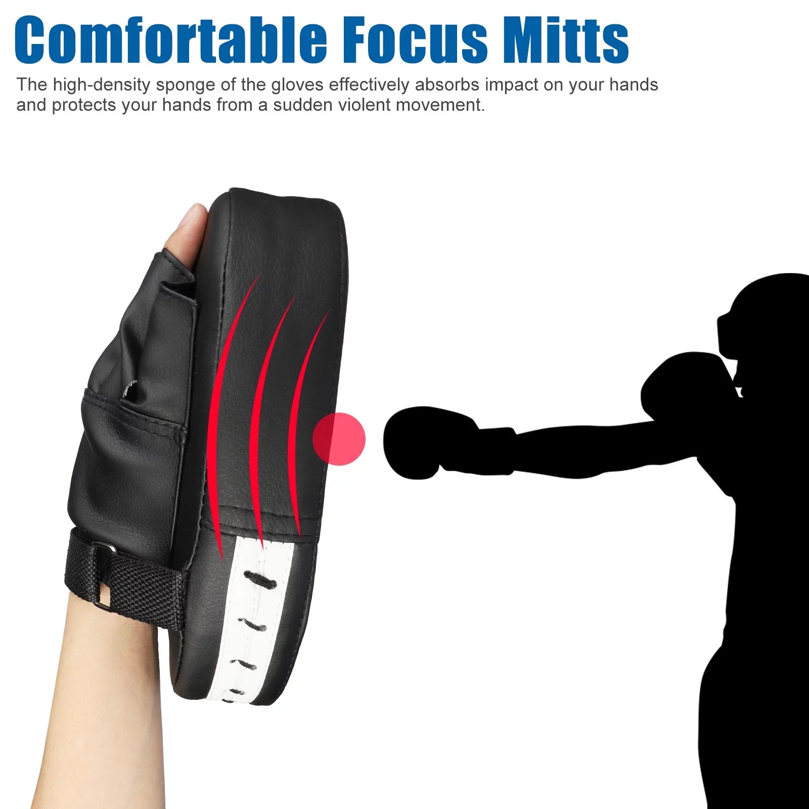 Elevate Your Training with 2Pcs Premium Boxing Mitts - Durable PU Leather Hand Pads for MMA, Kickboxing, and Sparring
